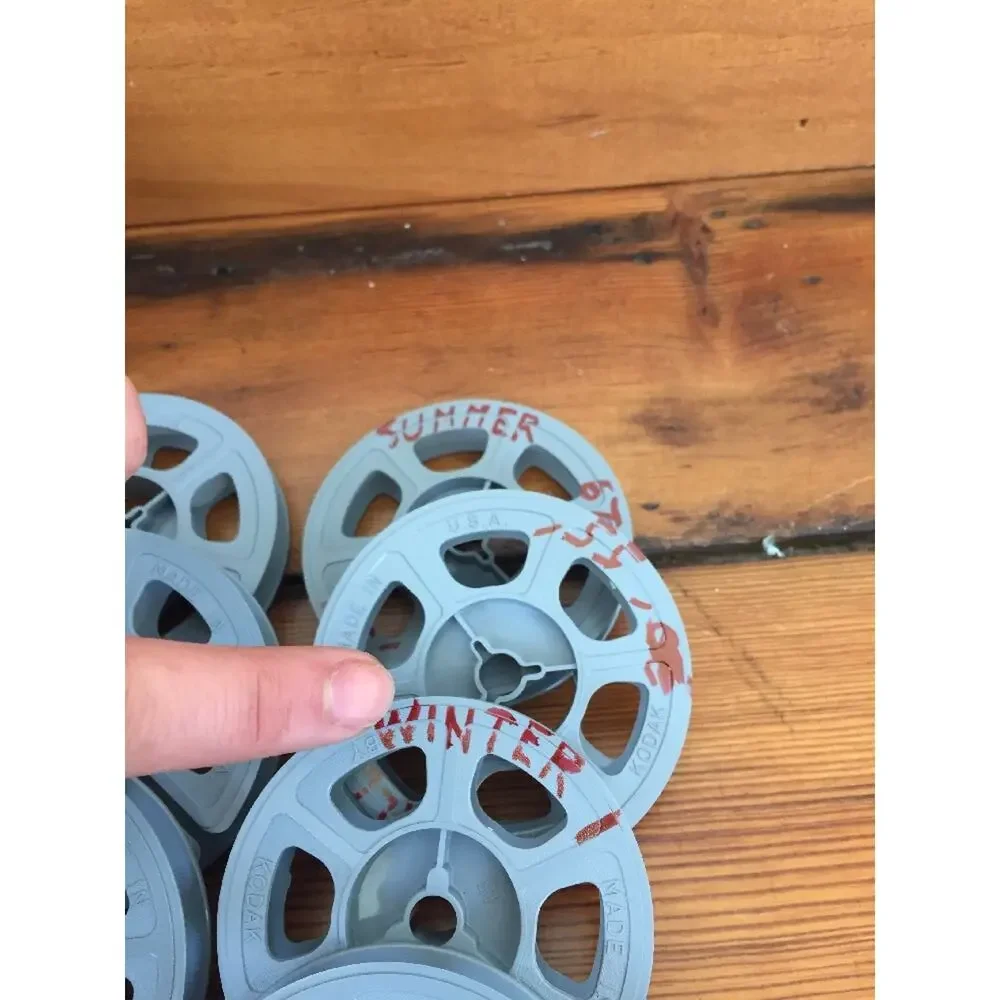 Vtg Lot of Brumberger Super 8mm Film Take Up Reels Canisters Industrial Era Case
